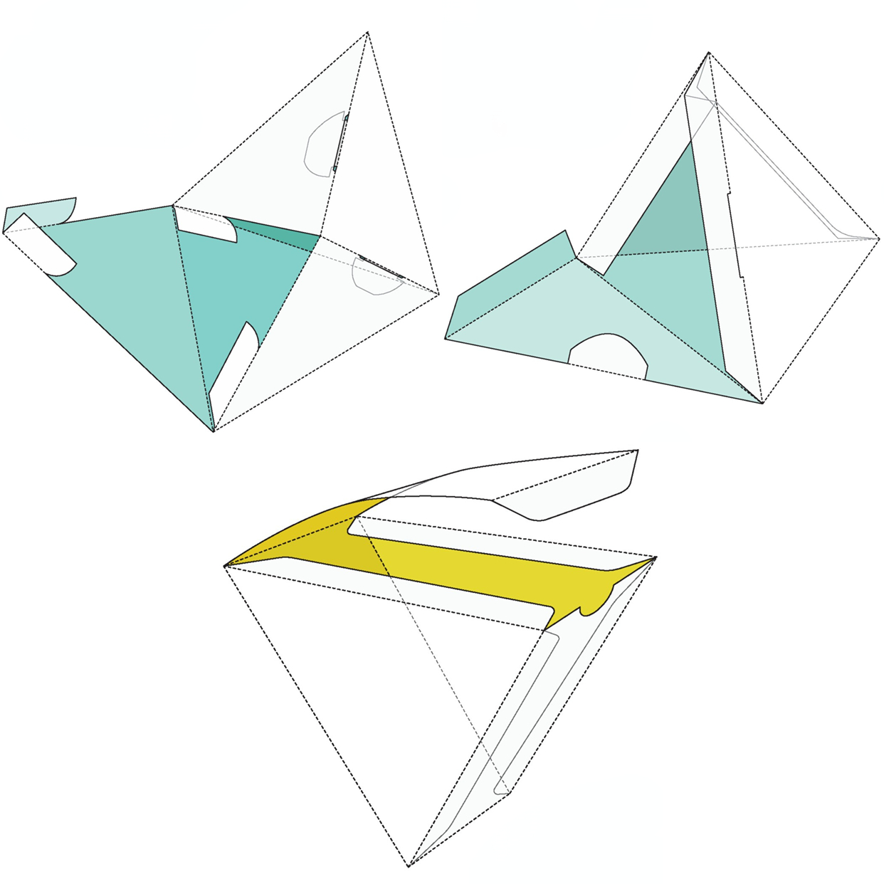(G) Triangle Folding Paper Boxes